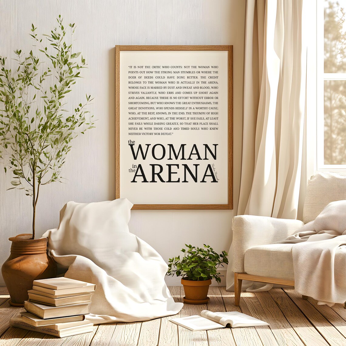 The Woman In The Arena Theodore Roosevelt Daring Greatly Quote Poster - Image 2