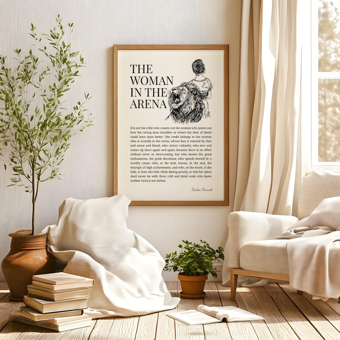 Woman In The Arena Art Print, Feminist Quote - Image 4
