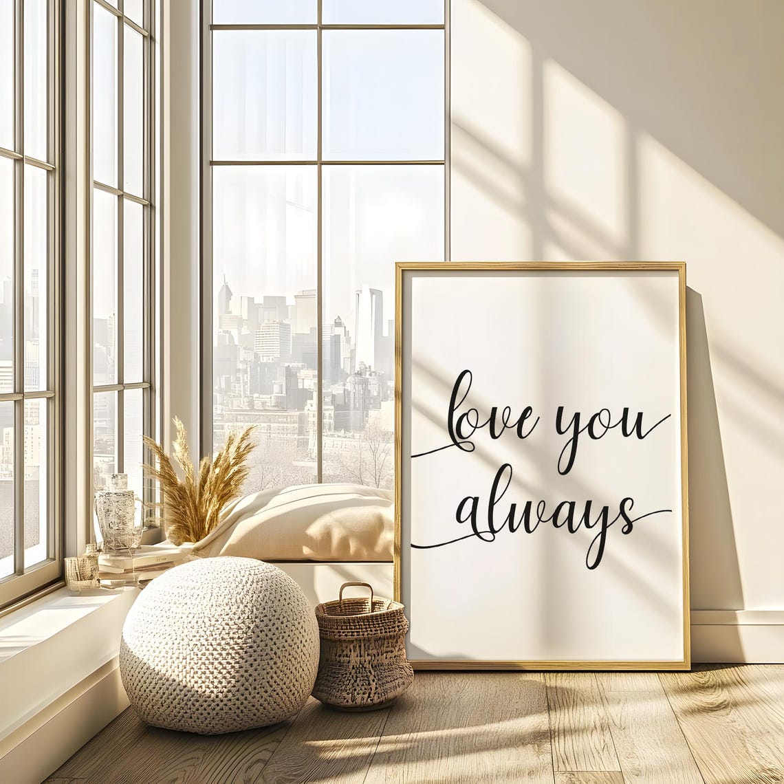 Love You Always Romantic Script Typography Sweet Bedroom Quote Poster - Image 6