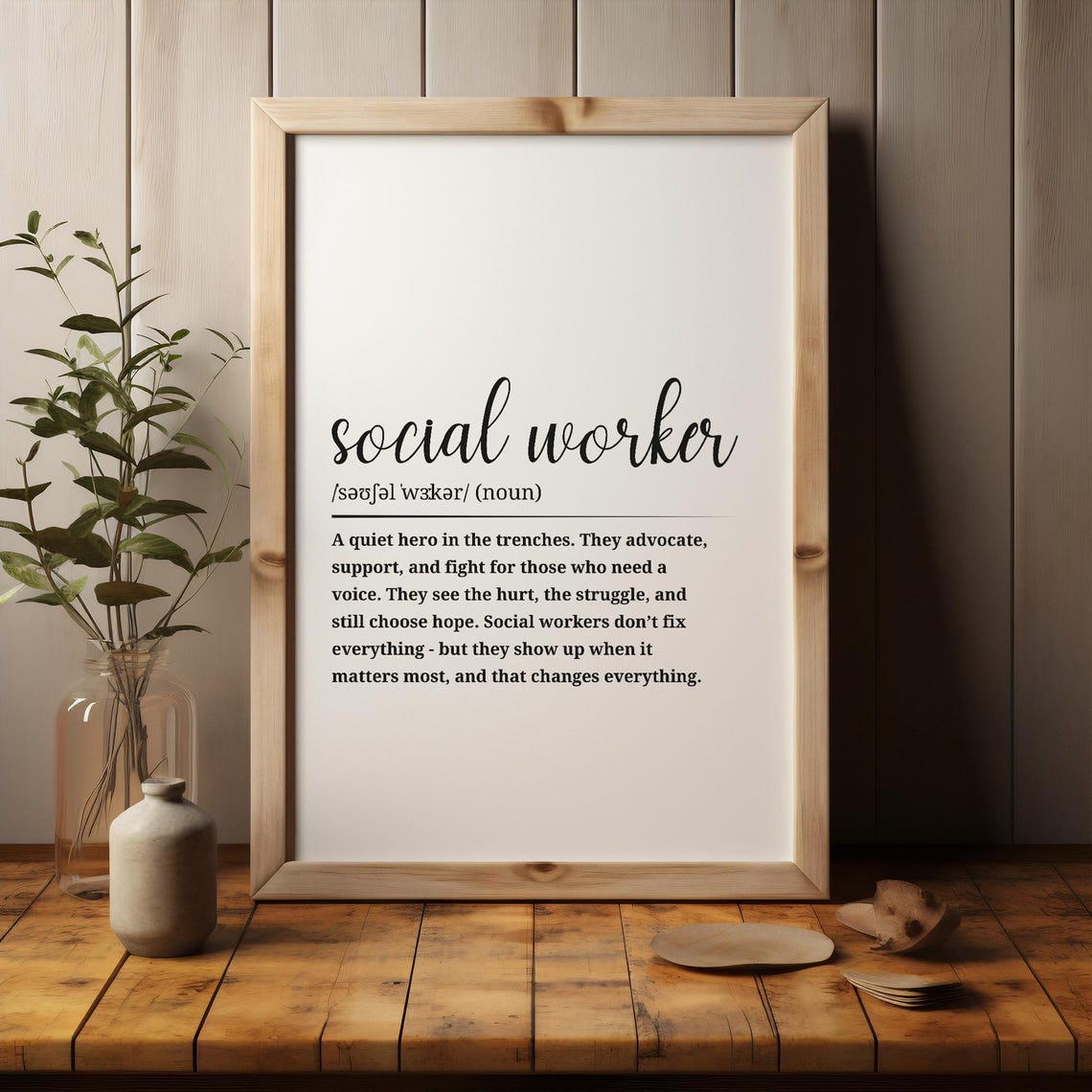 Social Worker Dictionary Definition Quiet Hero Appreciation Poster - Image 3