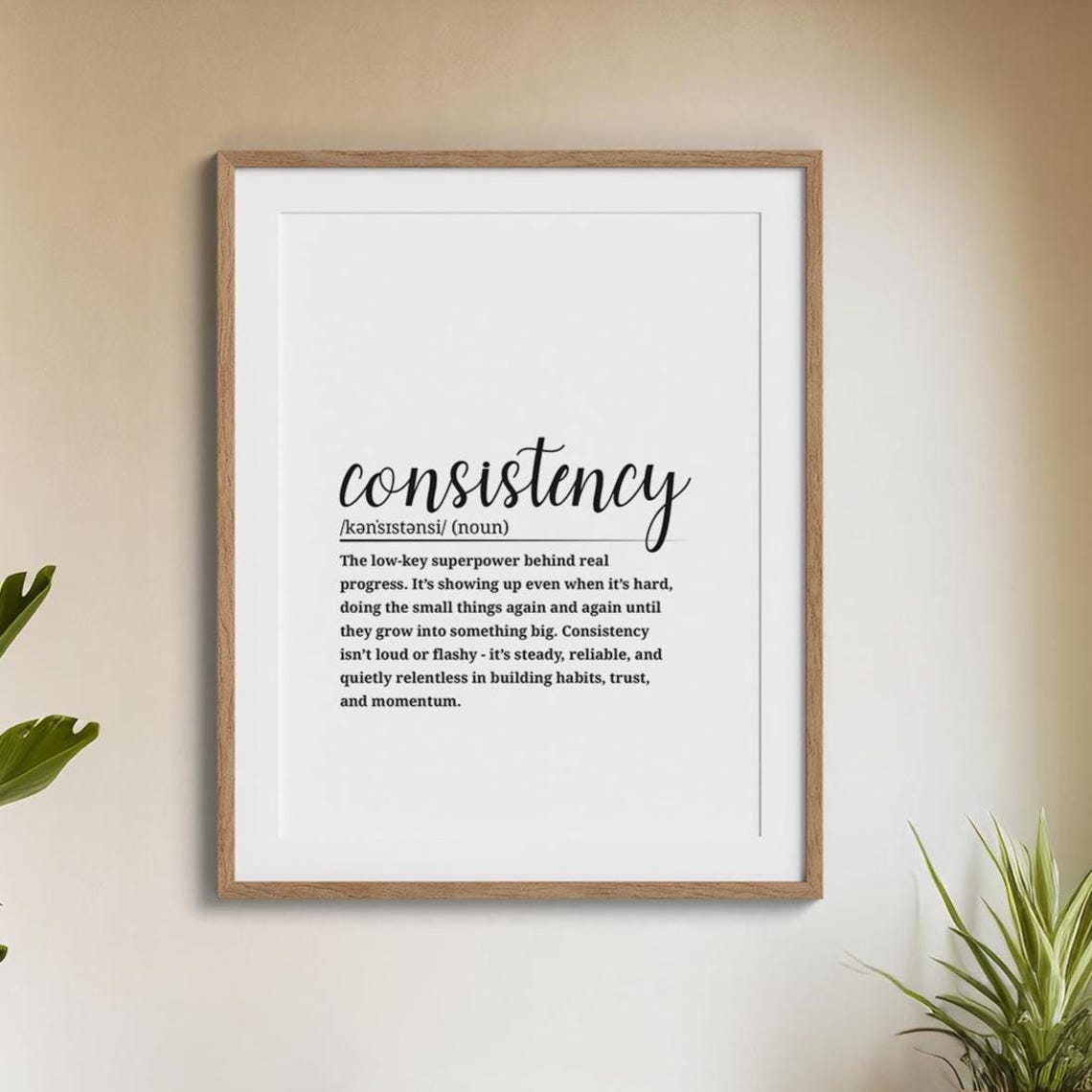 Consistency Definition Script Typography Discipline Word Art Poster