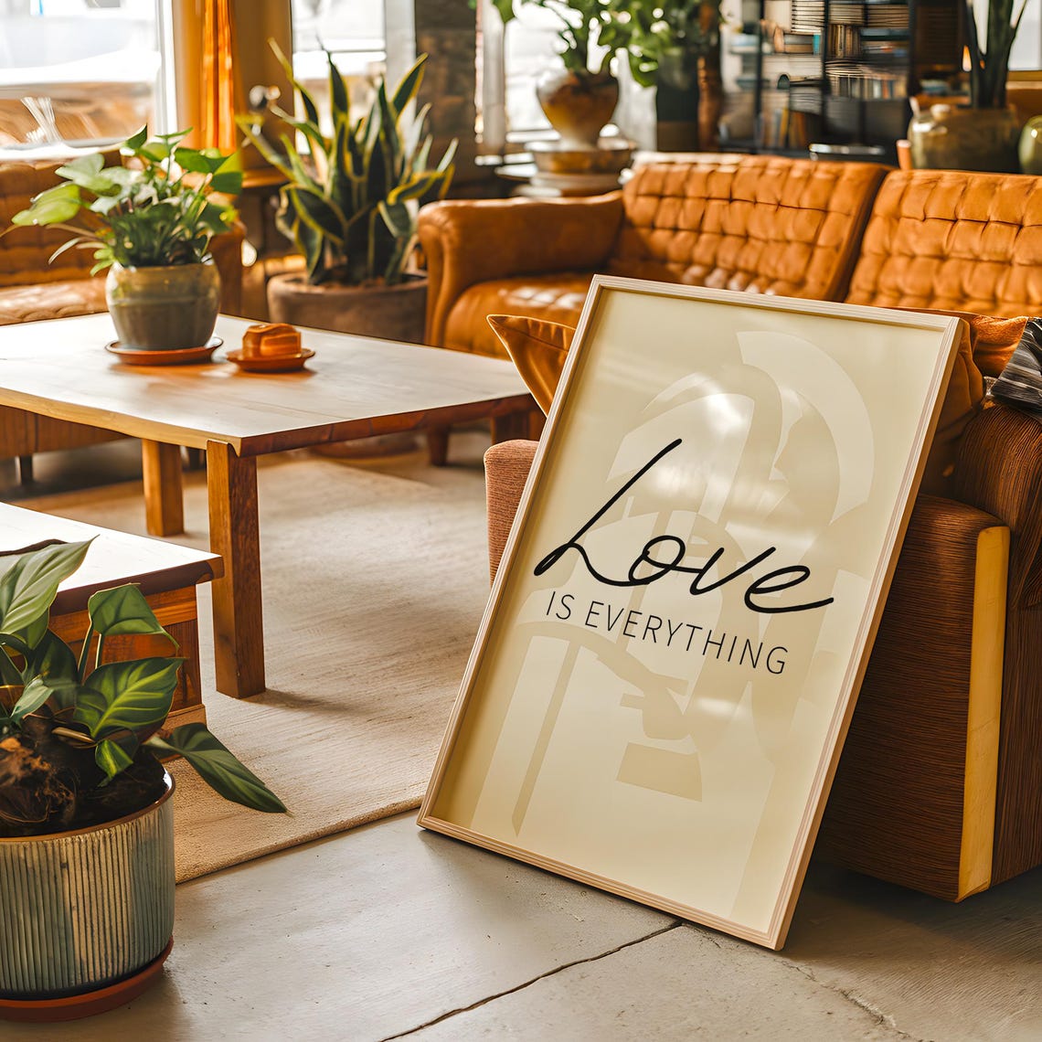 Love Is Everything Script Lettering Romantic Quote Decor Poster - Image 2