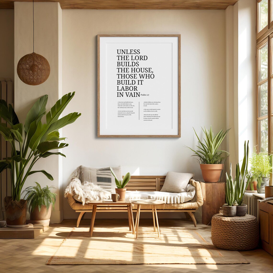 Psalm 127 Wall Art Bible Verse Print Christian Scripture Unless The Lord Builds House - Image 6