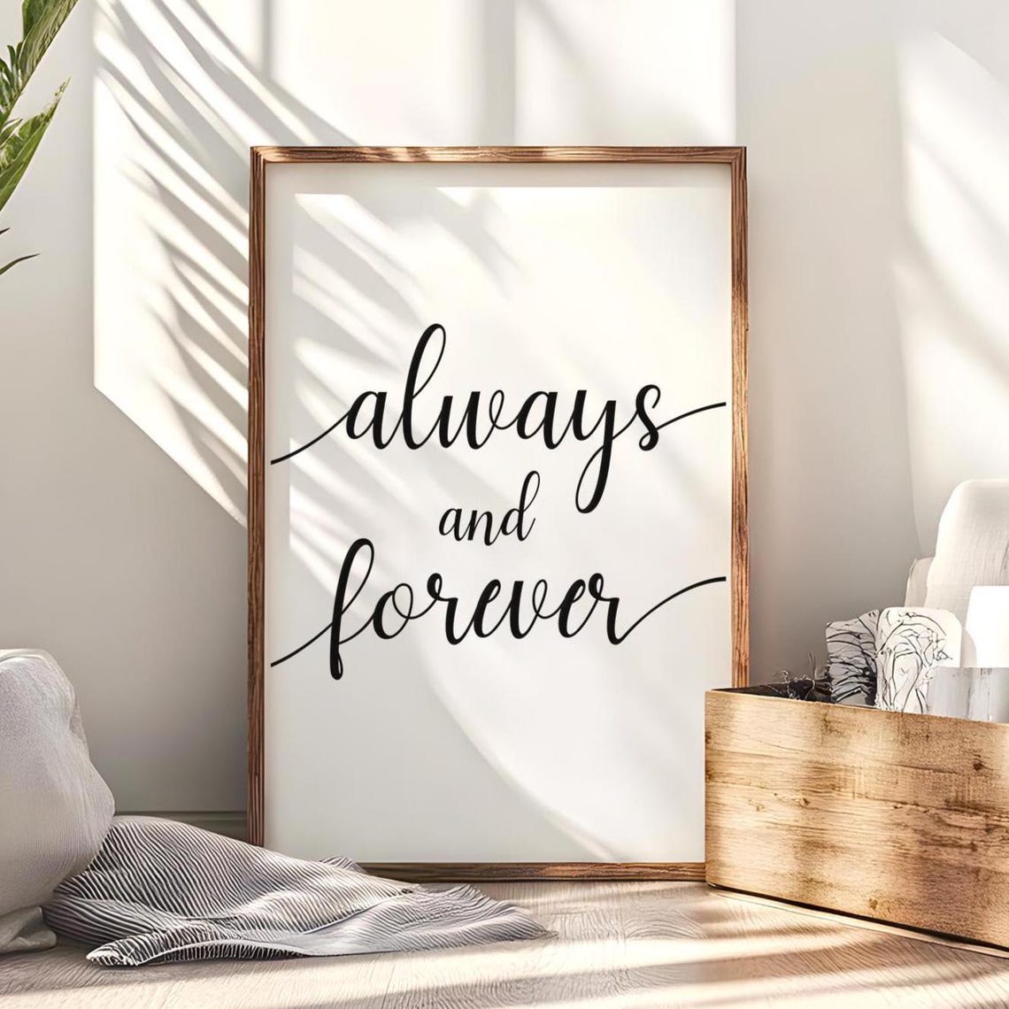 Always And Forever Script Typography Romantic Vow Minimalist Poster
