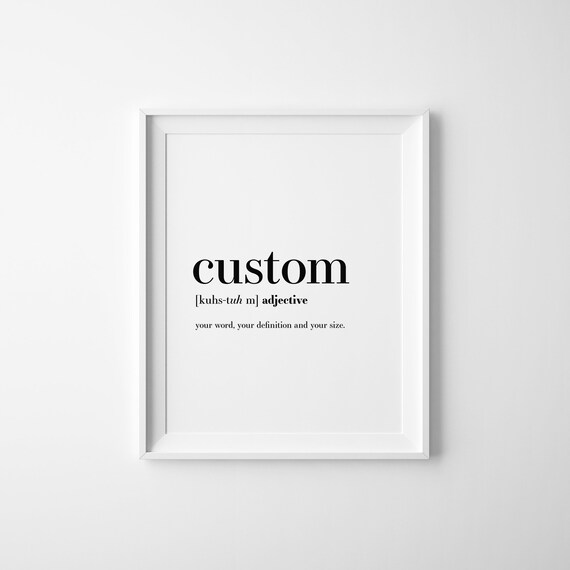 Custom Definition Personalized Word Your Style Dictionary Poster