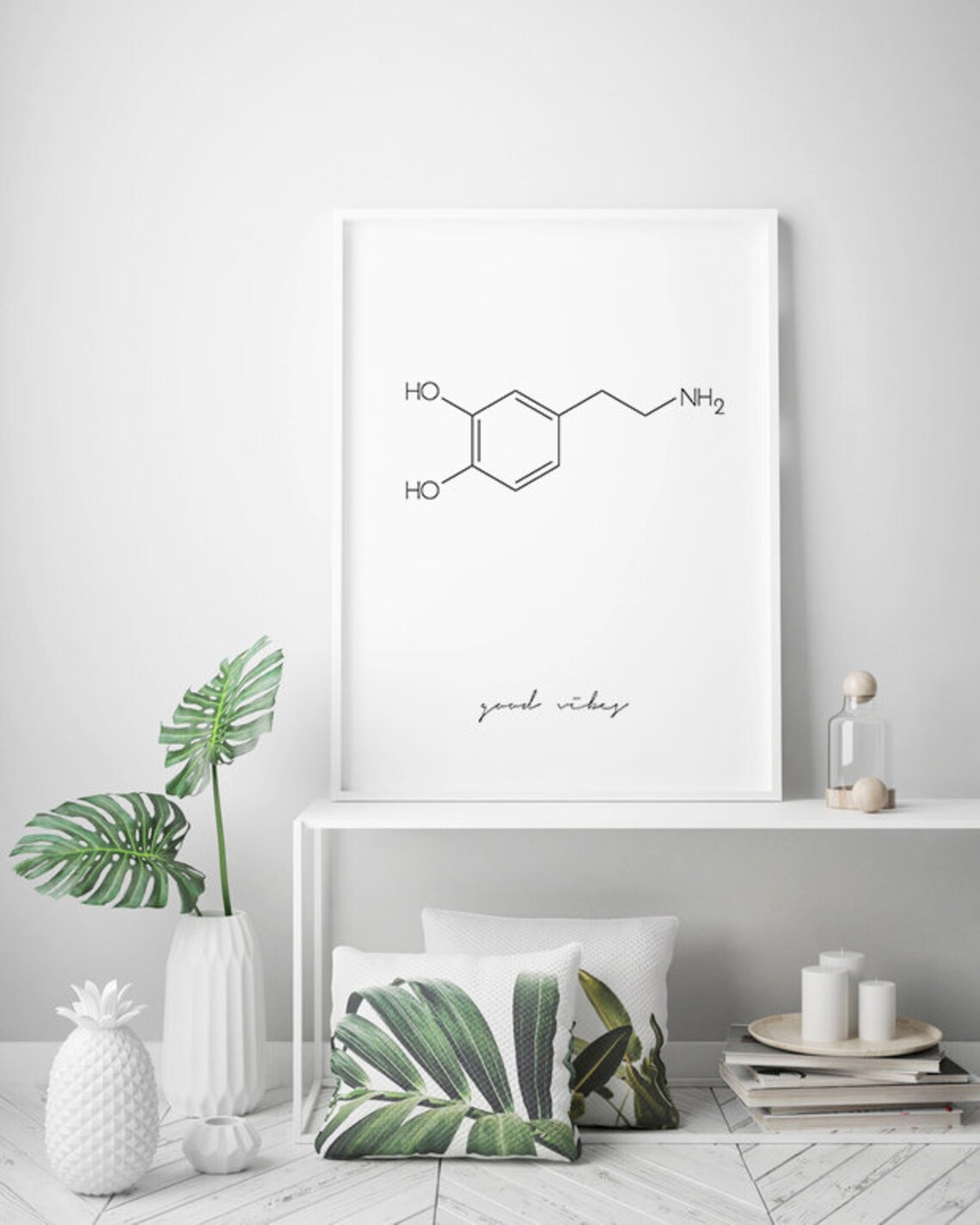 Dopamine Molecule Art Print, Science Teacher Gift - Image 2