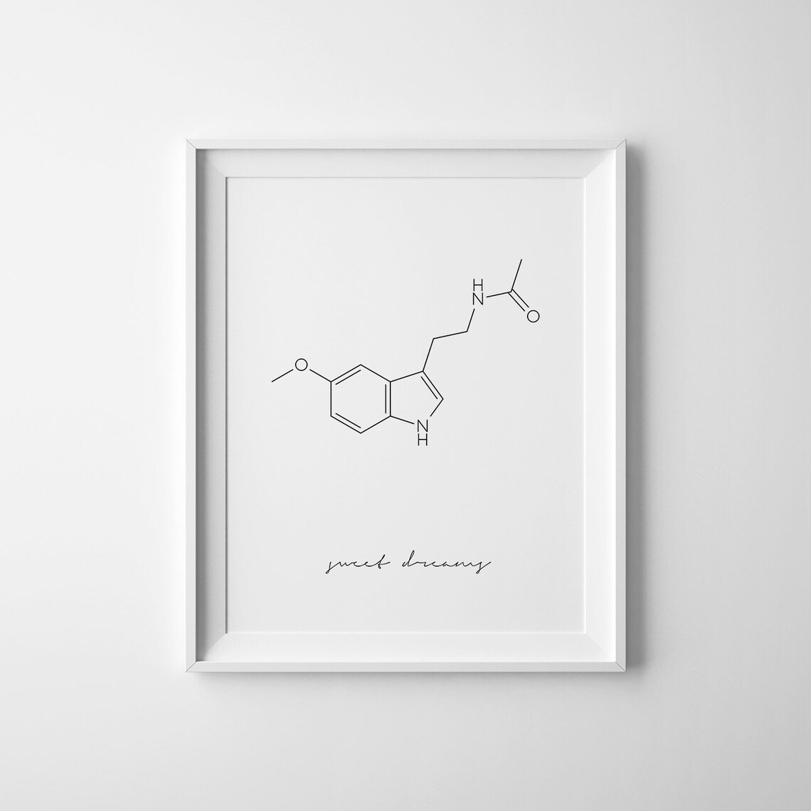 Melatonin Molecule Art Print, Science Nursery Decor