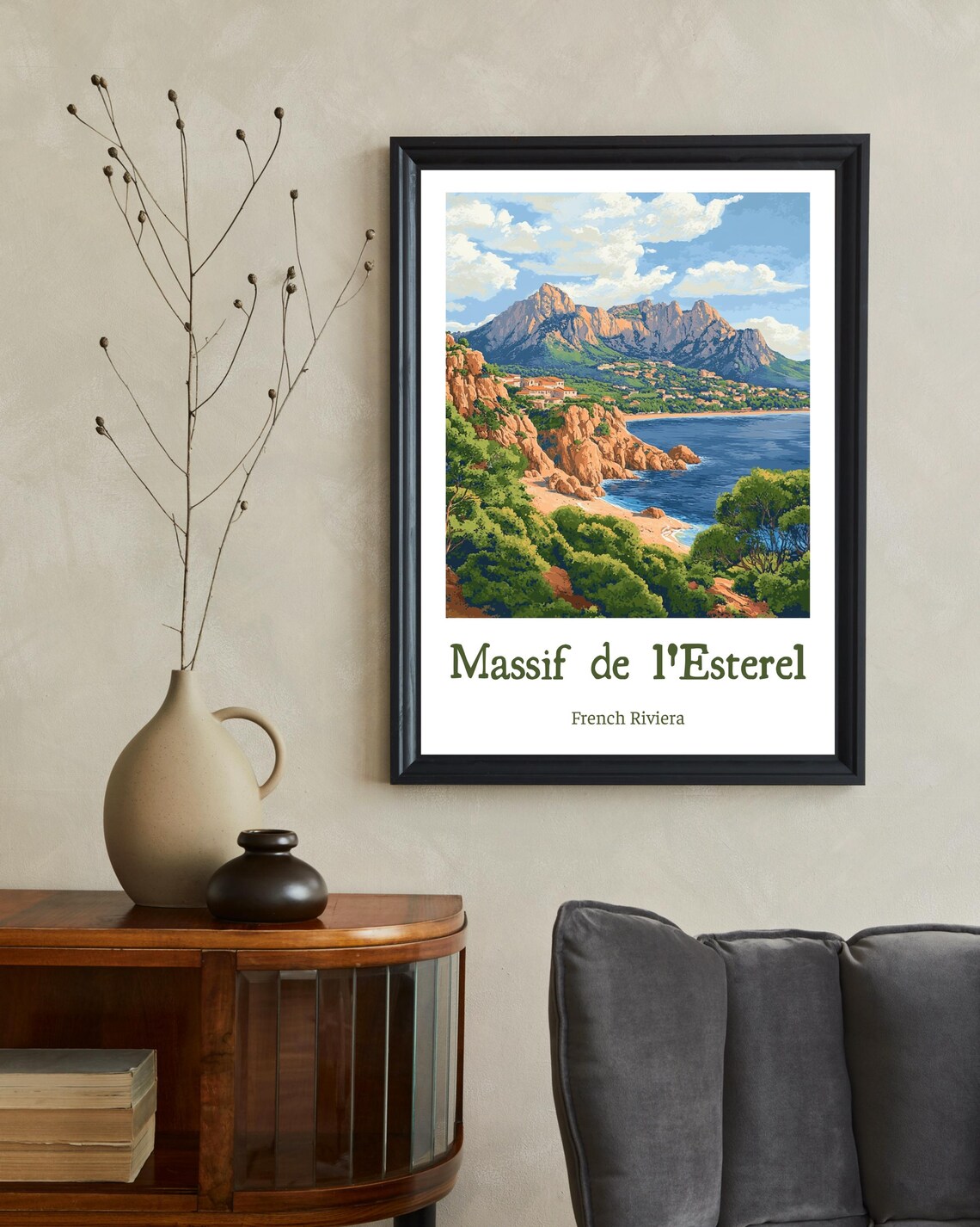 French Riviera Poster Massif De Lesterel Poster Massif De Lesterel Travel Art Print French Riviera Art Christmas Gift French Art - Image 2