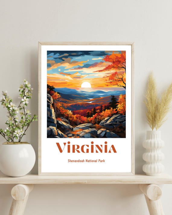 Shenandoah National Park Poster, Autumn Landscape