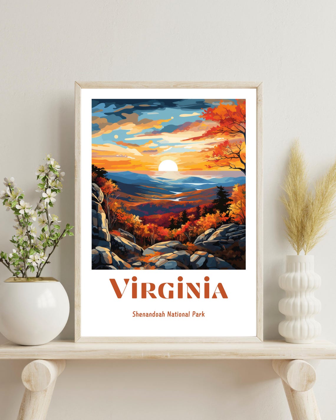 Shenandoah National Park Poster, Autumn Landscape