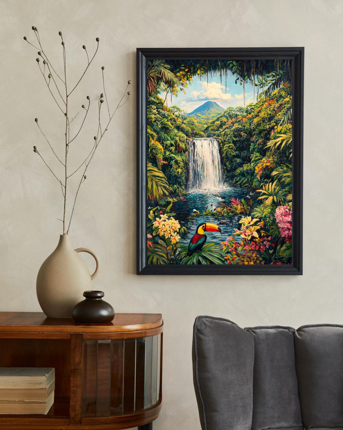 Costa Rica Retro Mountain Art Print - Image 2