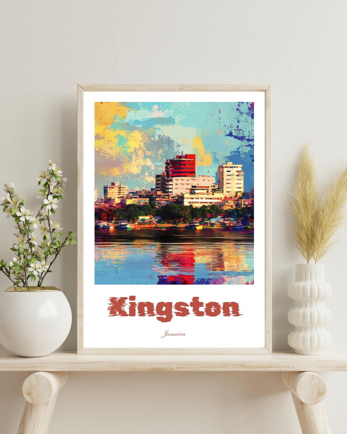 Kingston Jamaica Travel Poster, Caribbean Gift