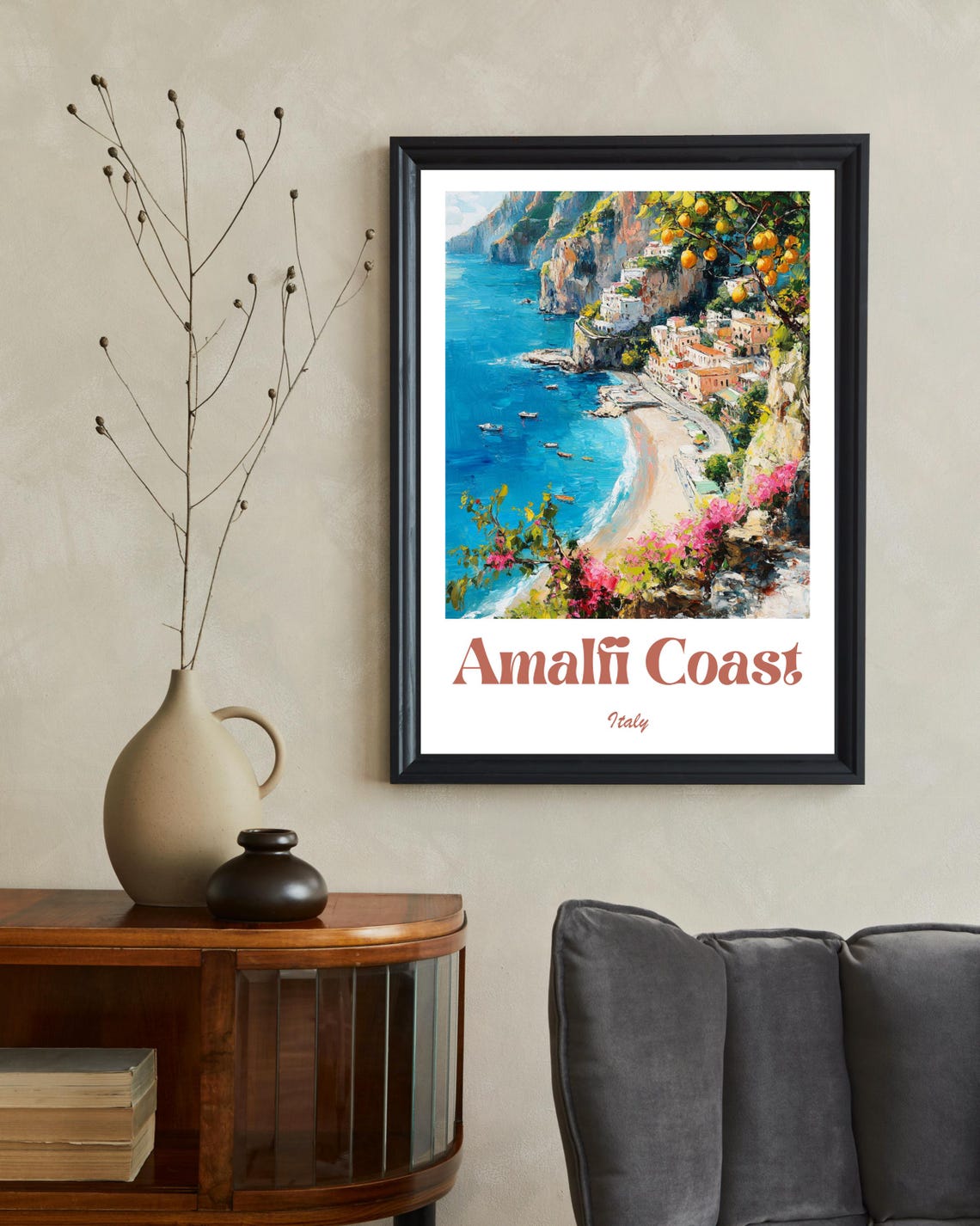 Amalfi Coast Poster Amalfi Coast Travel Poster Sorrento Lemon Amalfi Print Italy Wall Art Amalfi Lemons Amalfi Coast Print Sorrento Art - Image 2