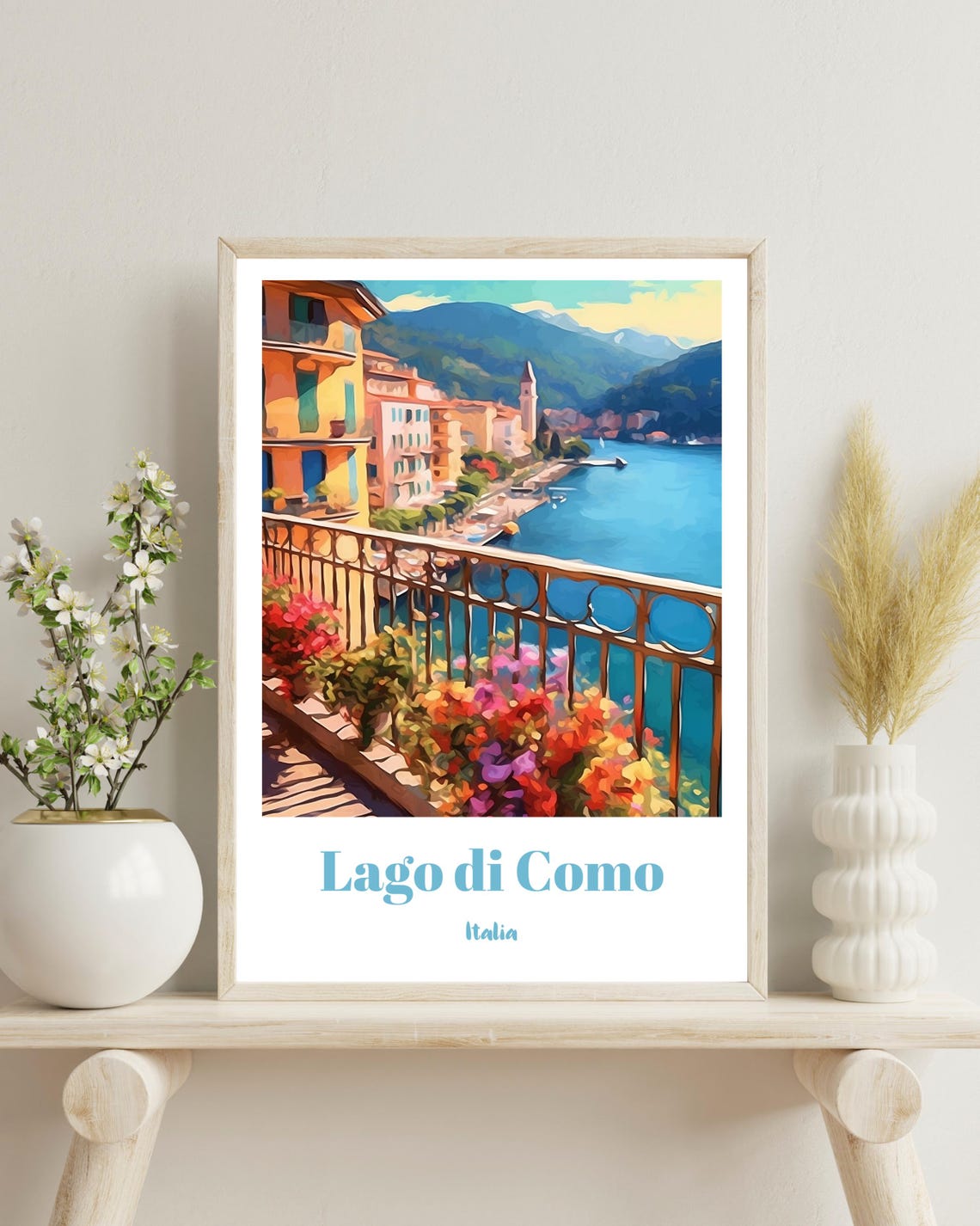 Lake Como, Italy Travel Poster Print