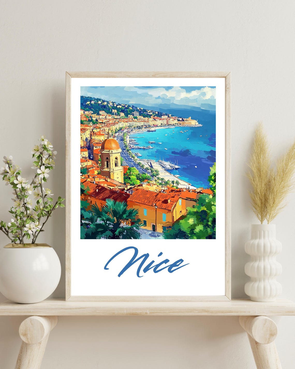 Nice France Travel Poster, French Riviera Art