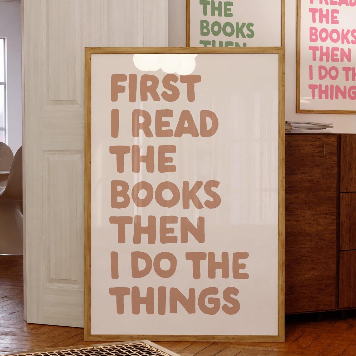 Neutral Bookish Quote Print Reader Wall Art Gift For Reader Book Lover Gift Cute Book Quote Print Bookshelf Decor