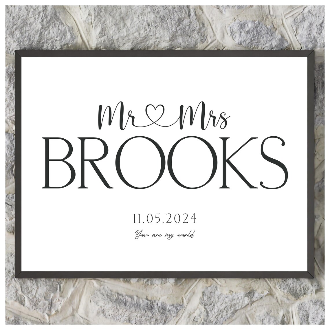 Personalised Mr Mrs Couples Design, Wall Art Print