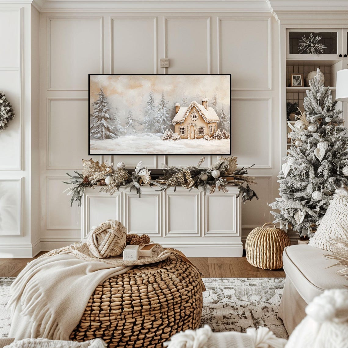 Snowy Cottage Wonderland Christmas Frame Tv Art Frame Tv Art Christmas Frame Tv Christmas Art Holiday Frame Tv Art Art For Your Tv - Image 2