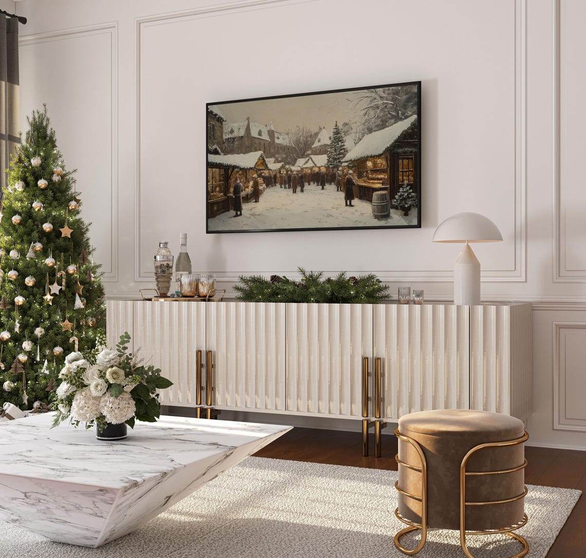 Festive Christmas Market Christmas Frame Tv Art Frame Tv Art Christmas Frame Tv Christmas Art Holiday Frame Tv Art Art For Your Tv - Image 4