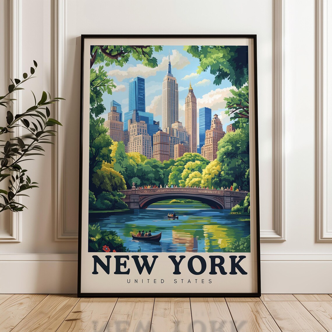 New York Illustrated Travel Poster Art Print