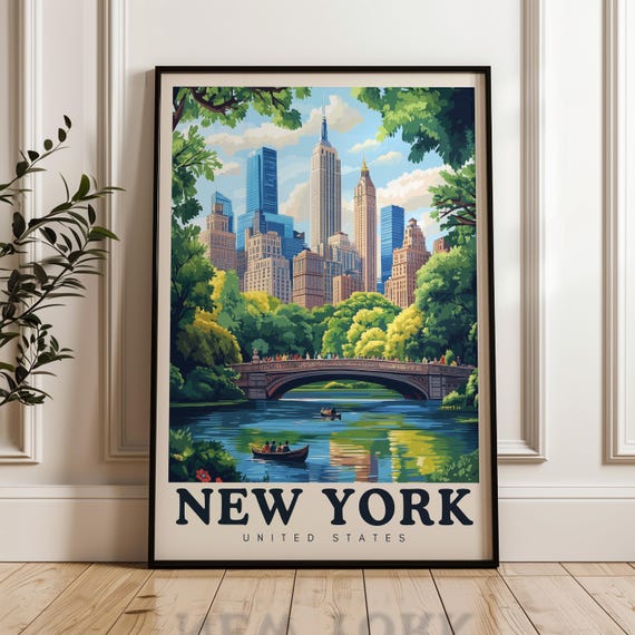 New York Illustrated Travel Poster Art Print