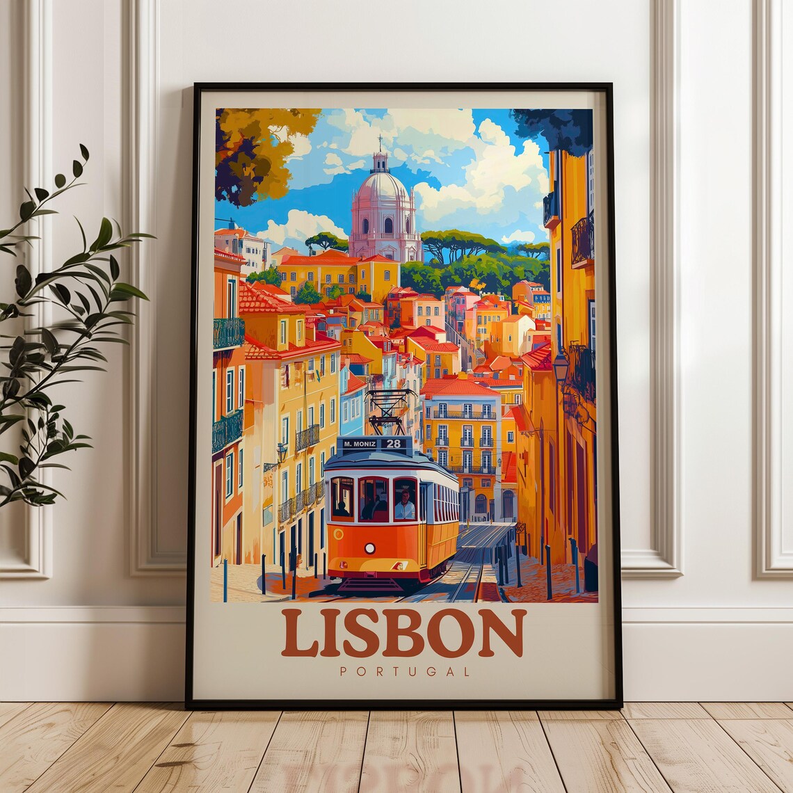 Lisbon Travel Poster, Portugal Wall Art Print
