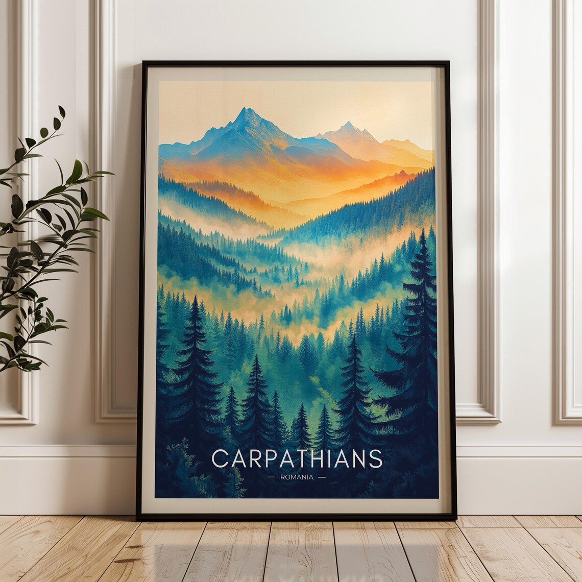 Carpathian Mountains Travel Poster, Romania Art Print