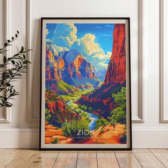 Zion National Park Travel Poster, United States
