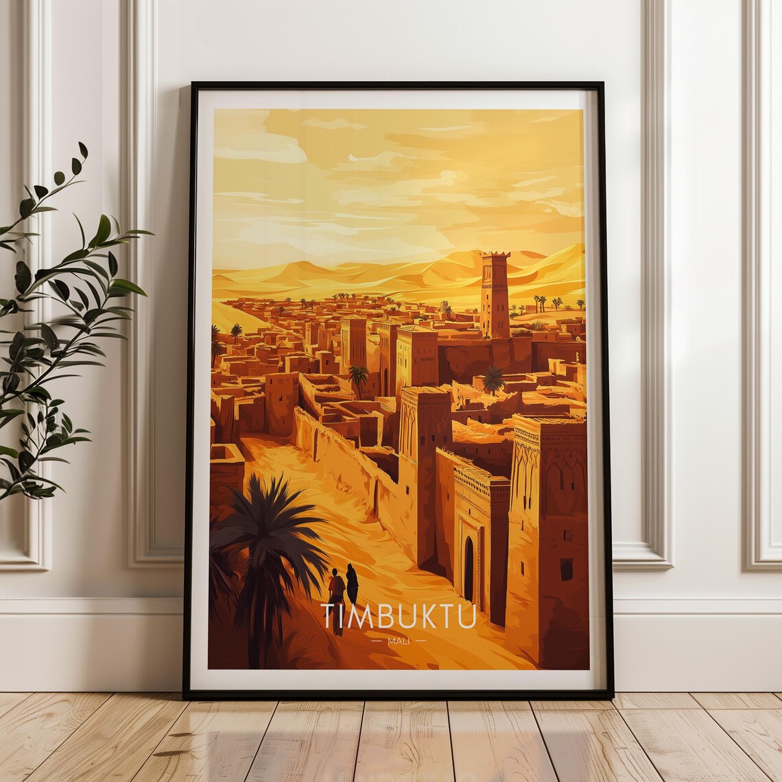 Timbuktu Travel Poster, Mali Illustration Art Print