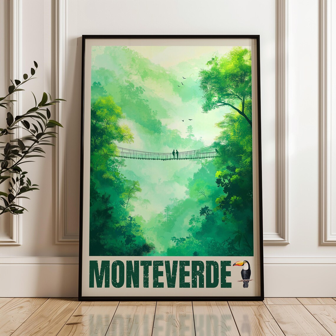 Monteverde Poster, Costa Rica Cloud Forest Art
