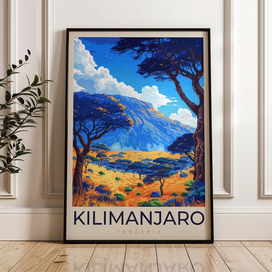 Kilimanjaro Travel Poster, Tanzania Art Print