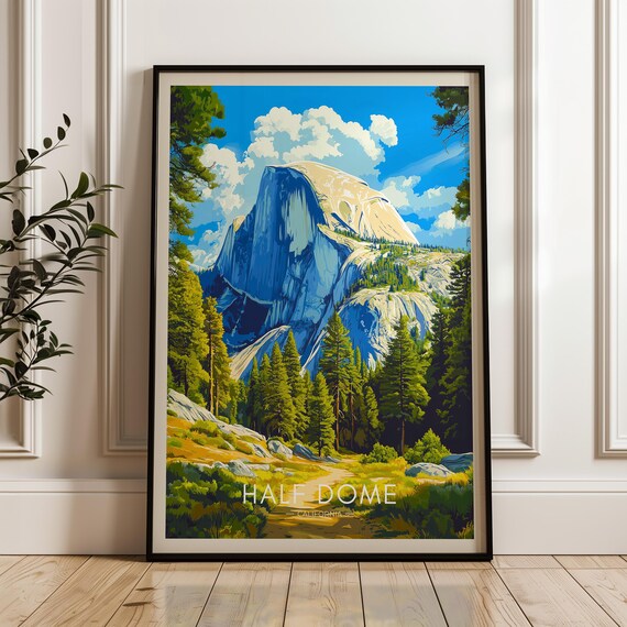 Half Dome Travel Poster, Yosemite National Park