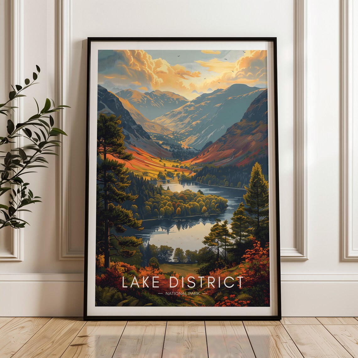 United Kingdom Lake District Vintage Travel Poster