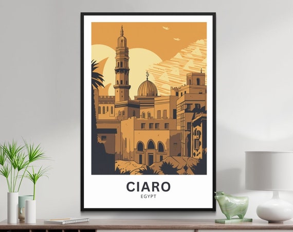Ciaro Travel Print Egypt Poster Ciaro Wall Art Framed Present Gift Ciaro City Present