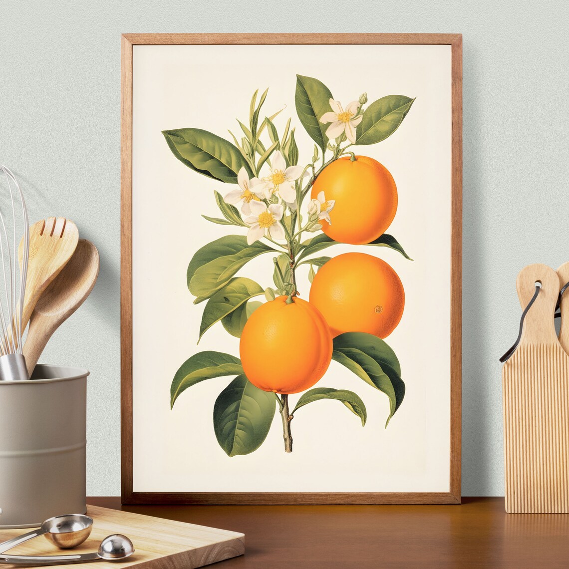 Vintage Orange Branch Botanical Fruit Art Print - Image 2