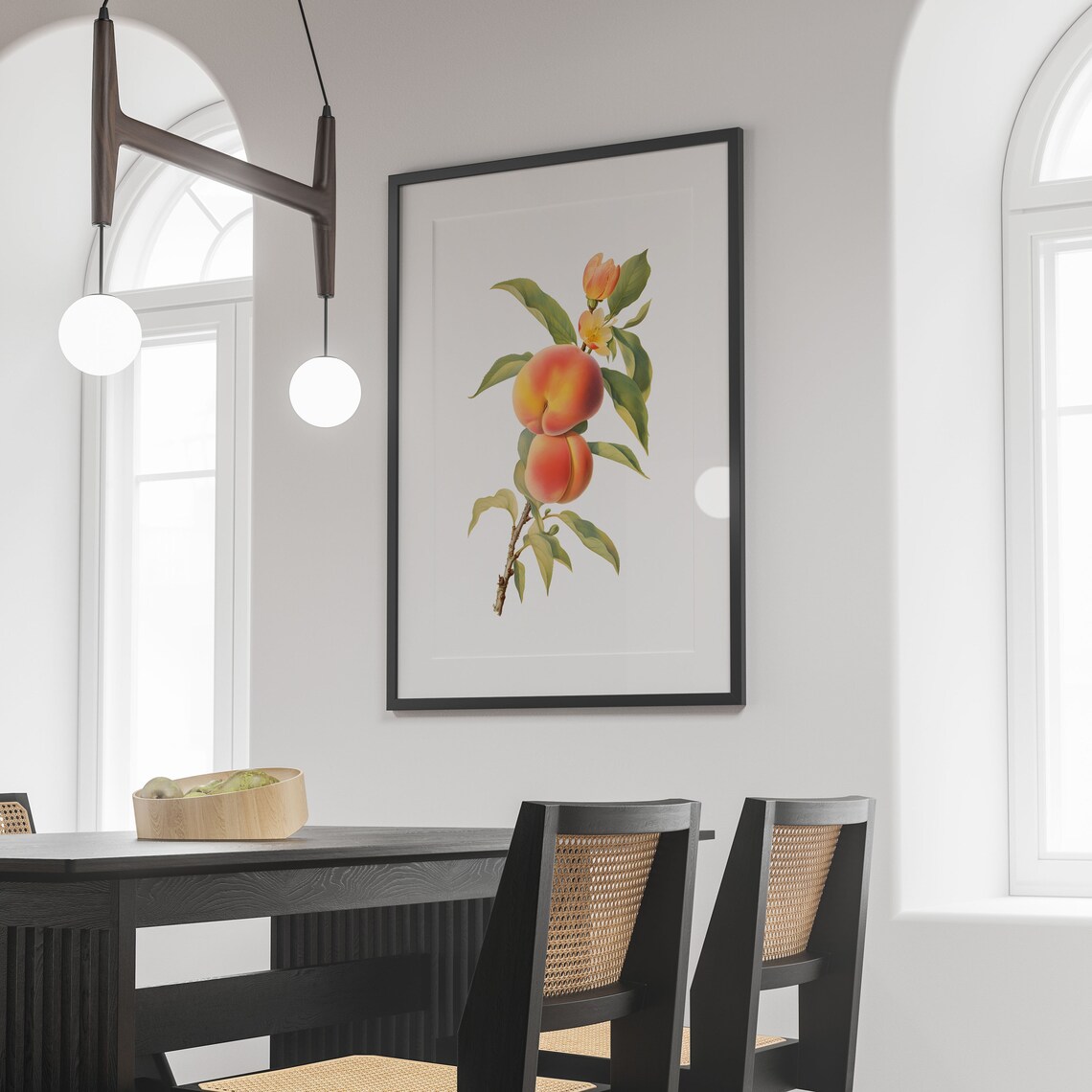 Vintage Peach Branch Botanical Art Print - Image 3