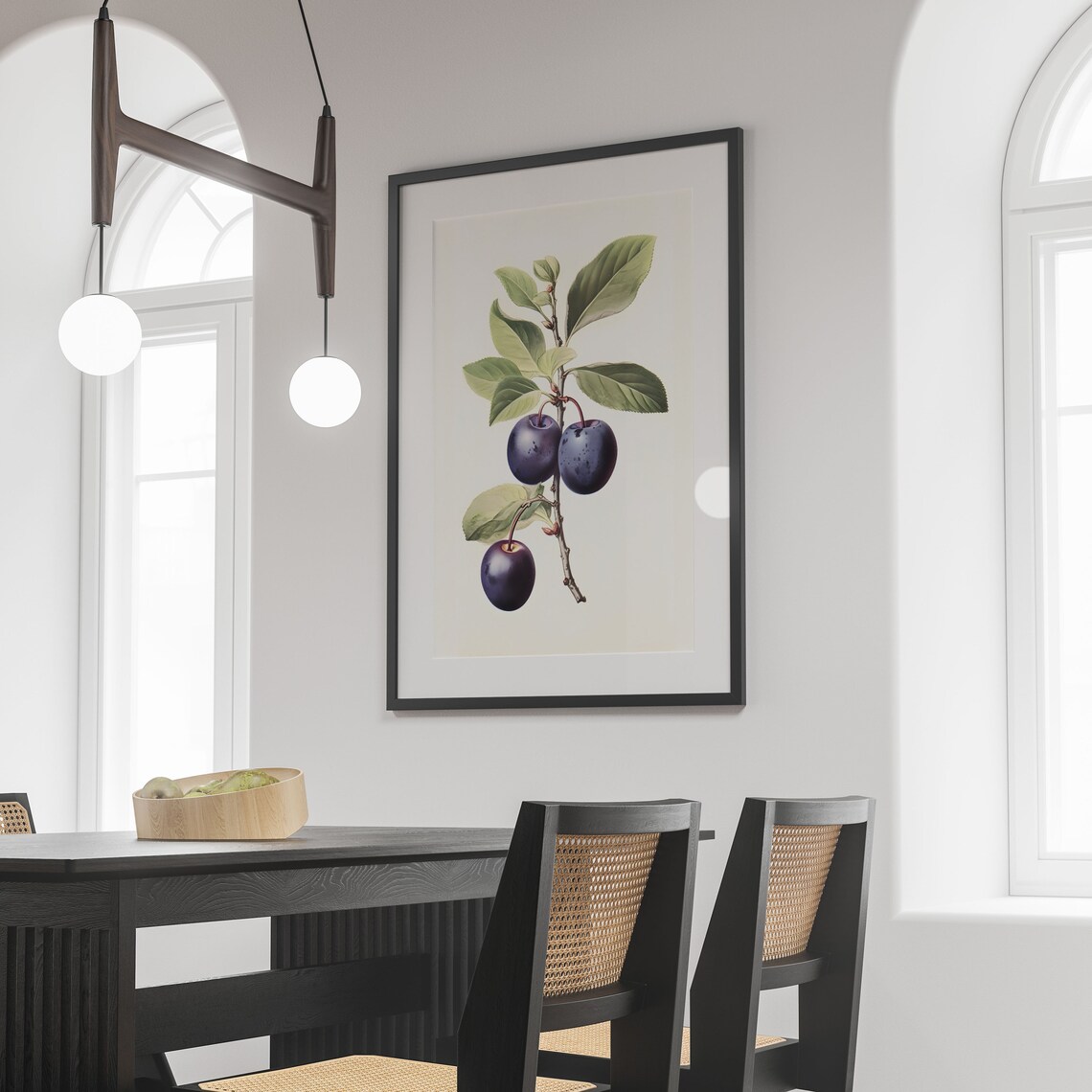 Vintage Plum Botanical Fruit Print, Wall Art - Image 3