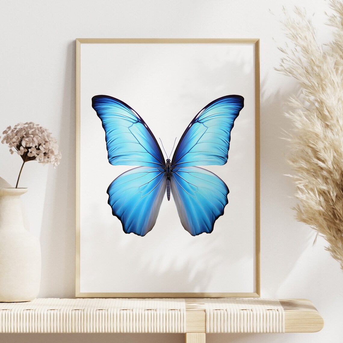 Morpho Butterfly Art Print, Botanical Guide - Image 2
