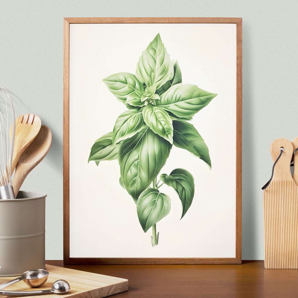 Basil Botanical Herb Art Print, Vintage Poster - Image 2