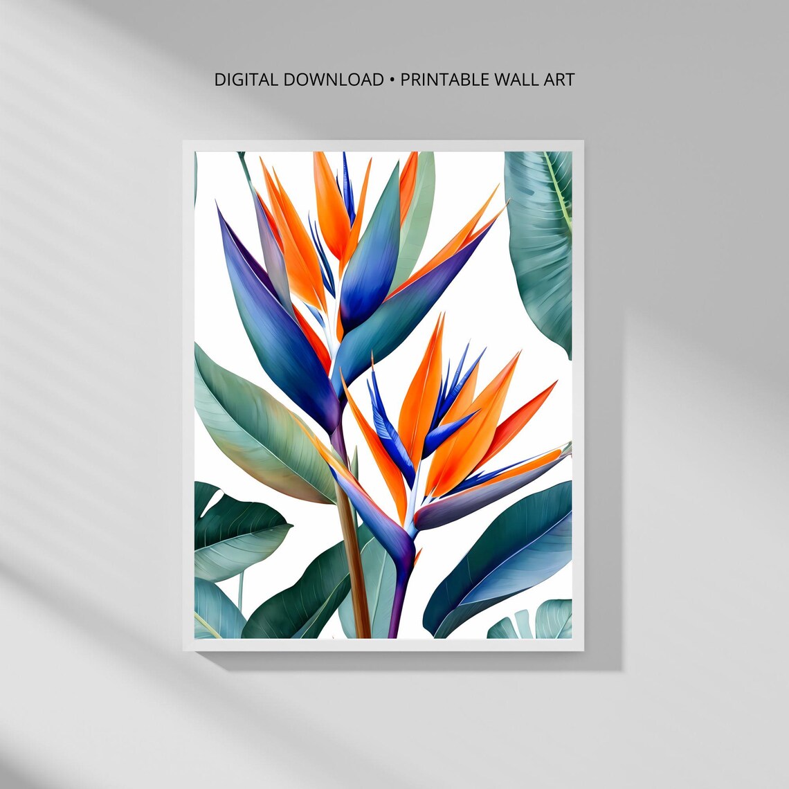 Modern Botanical Wall Art Print Bird Of Paradise Minimalist Decor