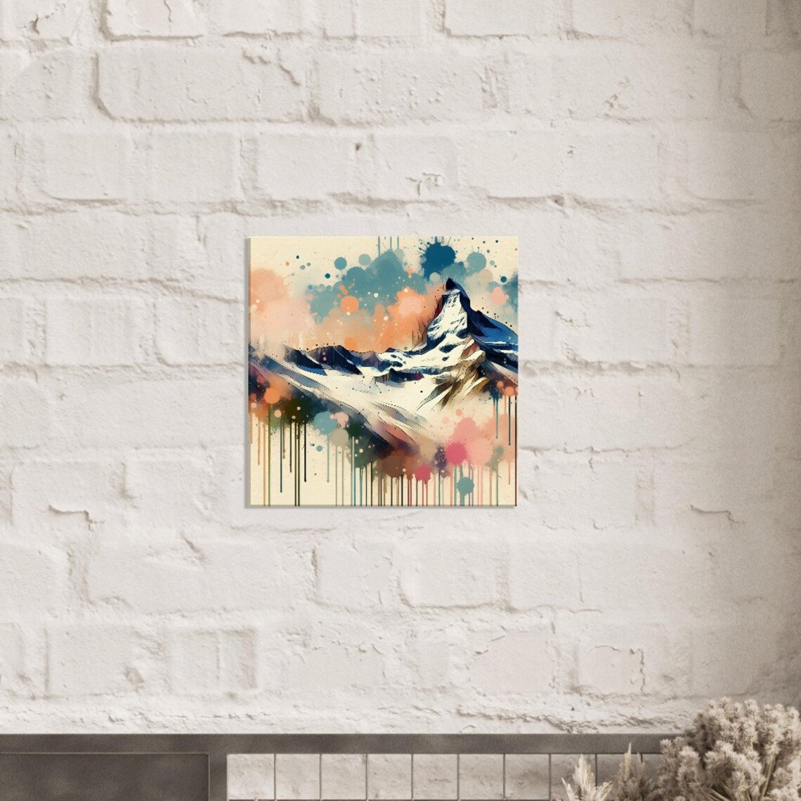 Snowy Summit Oil Painting, Impressionism Landscape - Image 2