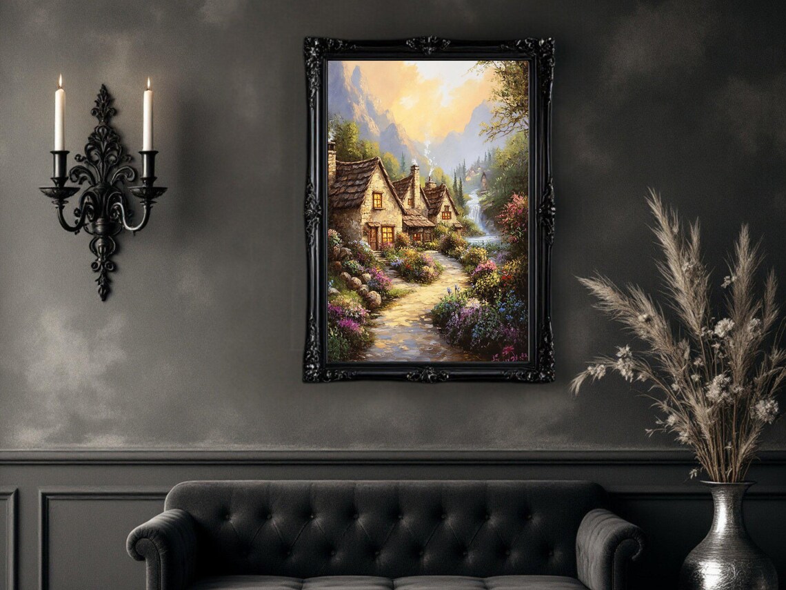 Charming Cottage Landscape, Rustic Countryside Art Print - Image 2