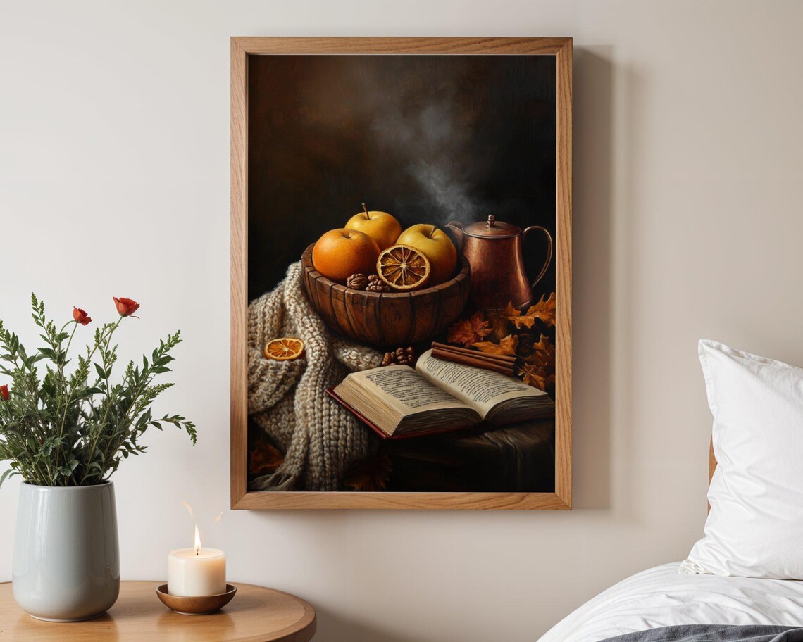 Rustic Kitchen Still Life, Autumn Harvest Art Print - Image 3