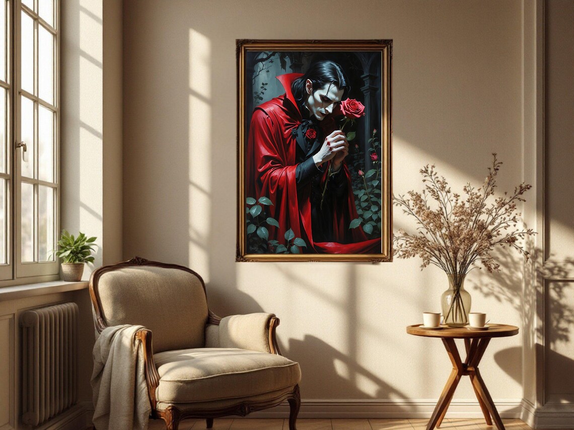 Gothic Vampire Art Print, Dark Fantasy Decor - Image 2