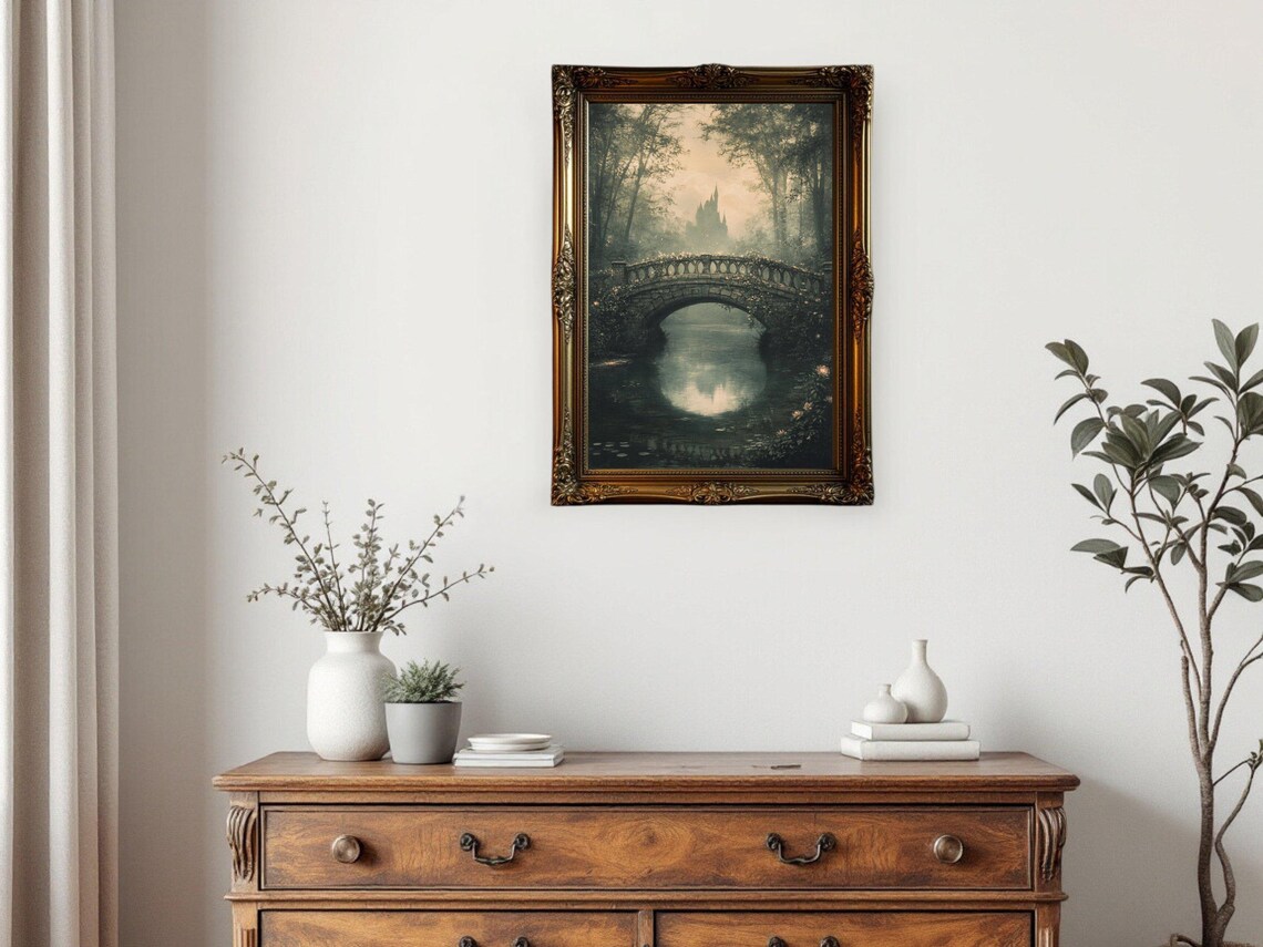 Enchanted Castle Forest Landscape Art Print - Image 3