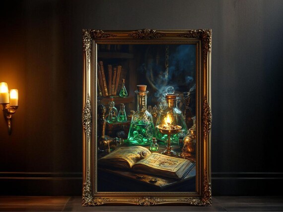 Magic Potion Shelf Dark Academia Art Print