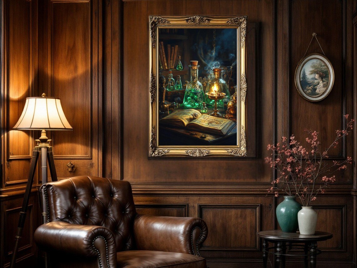 Magic Potion Shelf Dark Academia Art Print - Image 2