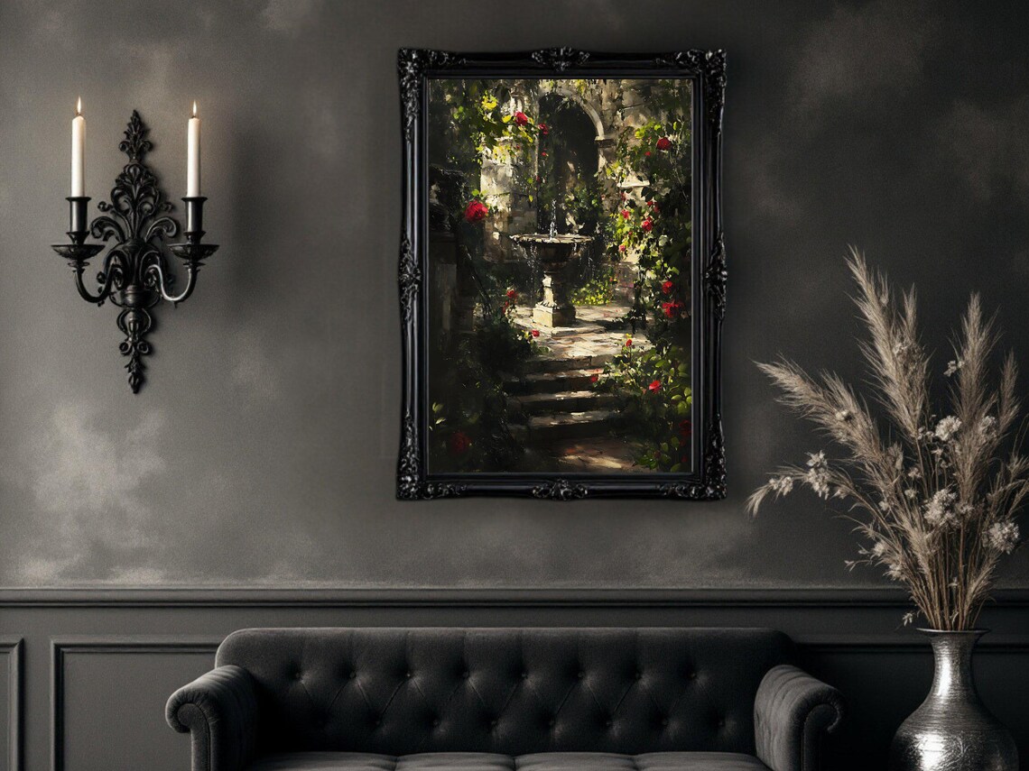 Enchanted Garden, Vintage Rose Garden Art Print - Image 2