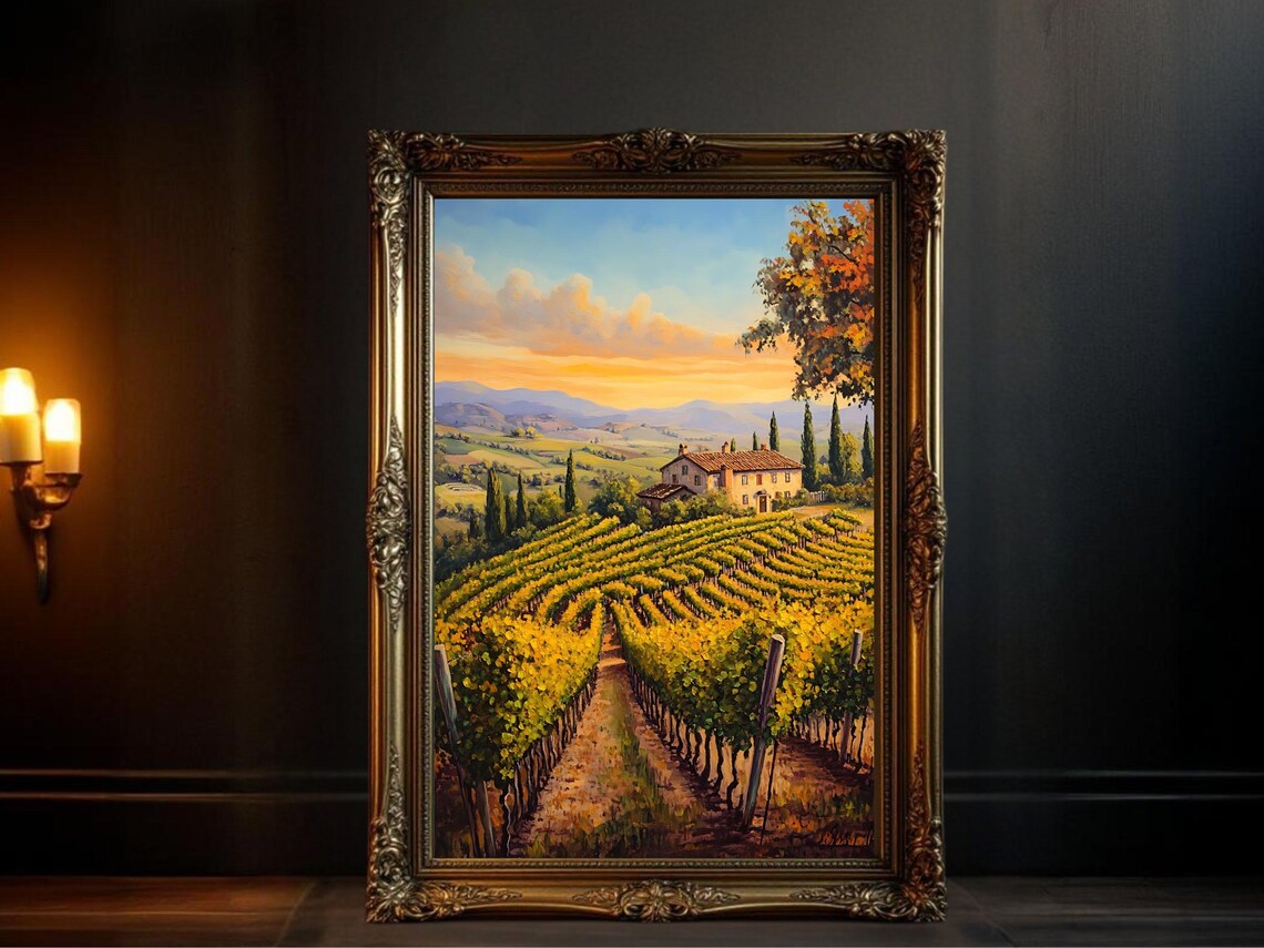 Tuscany Landscape Art Print, Italian Countryside