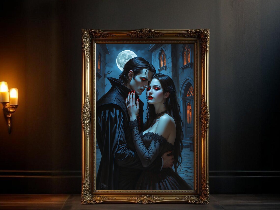 Gothic Vampire Lovers Romantic Dark Fantasy Poster